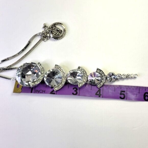 Crystal Teardrop Pendant Necklace STATEMENT Crystal Pendant Necklace - Picture 9 of 13